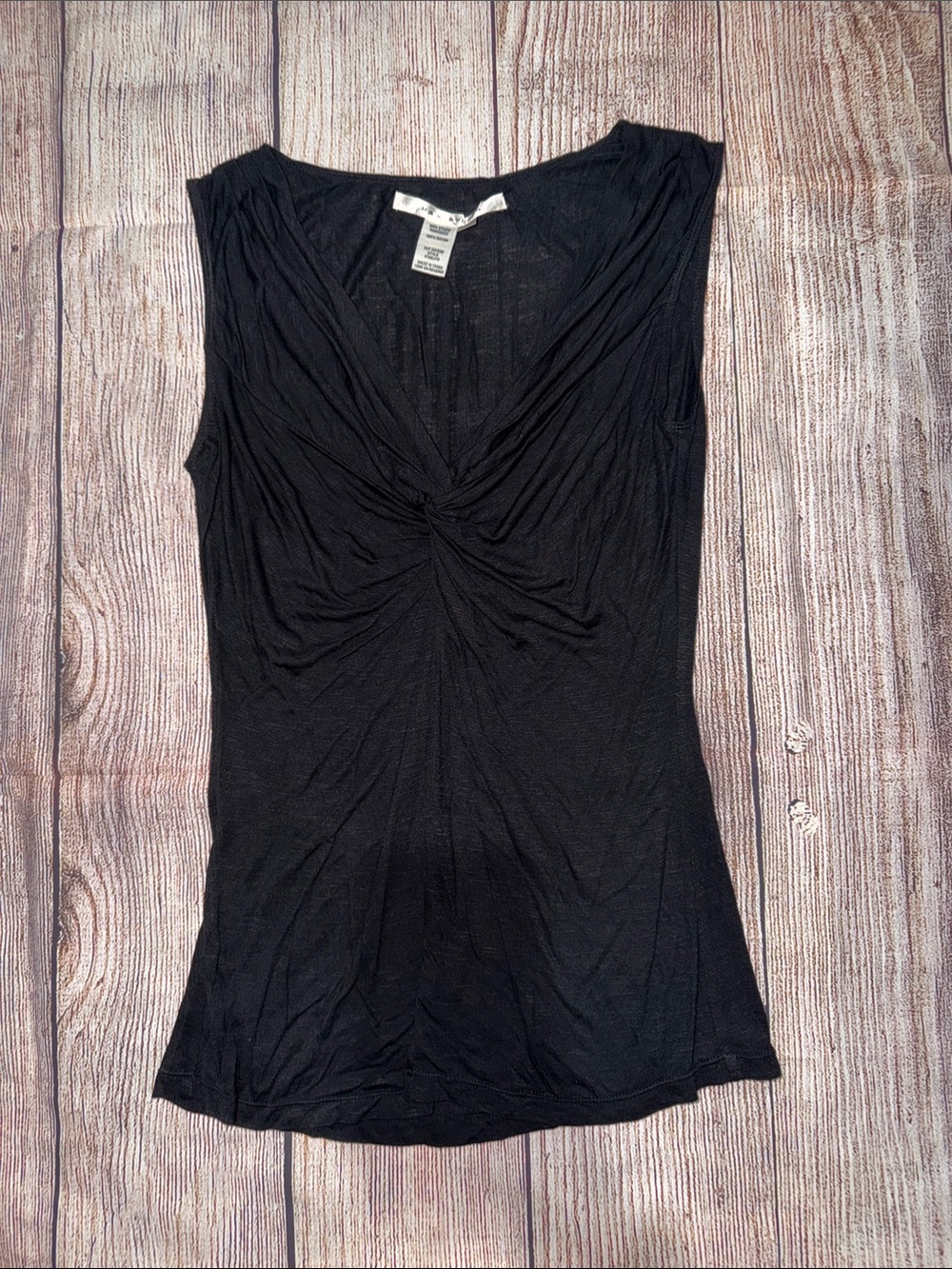 Max Studio Black Sleeveless Twist-Front Tank Top